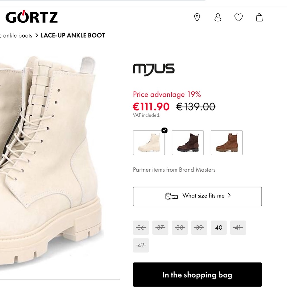 MJUS lace up ankle boots offwhite size 36 - Picture 3 of 13